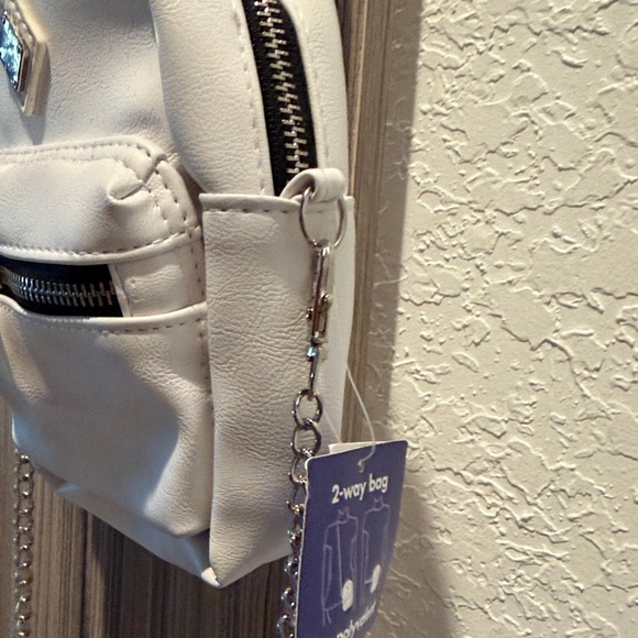 Claire's Elegant Cream Mini Backpack - Picture 4 of 6